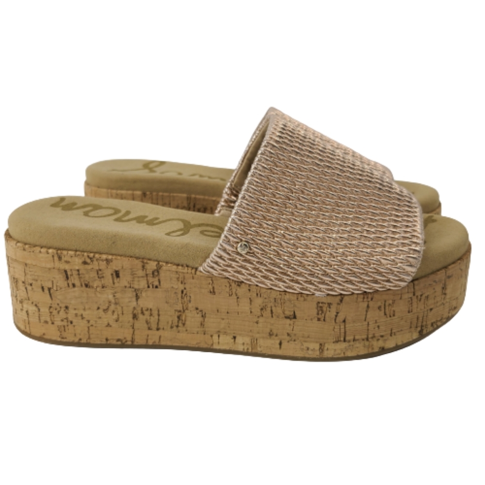 Sam Edelman Wendi Rose Gold Cork Platform Slide